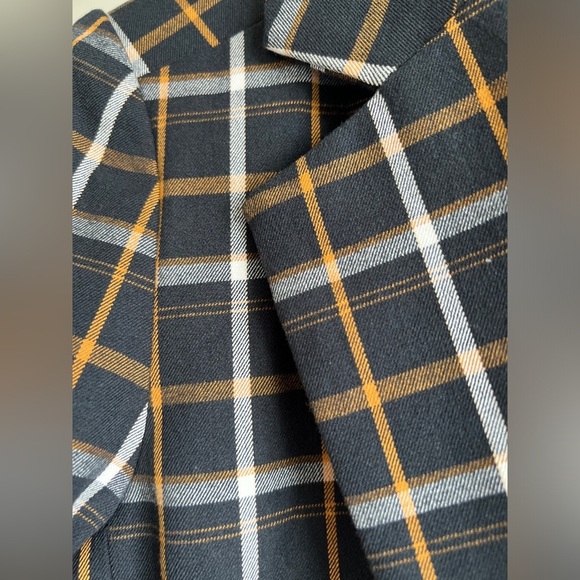 Maeve Anthropologie Womens Oversized Plaid Equestrian Black Fall Blazer Size 2 - Picture 14 of 15